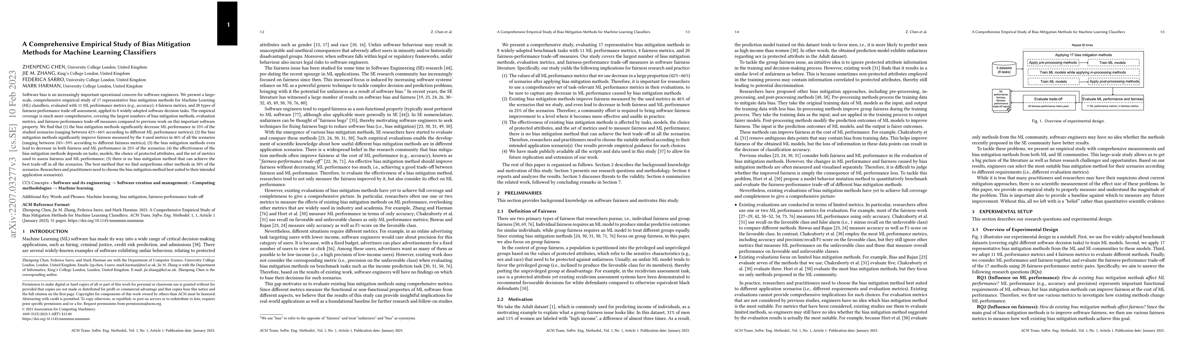 Thumbnail for A Comprehensive Empirical Study of Bias Mitigation Methods for Machine
  Learning Classifiers