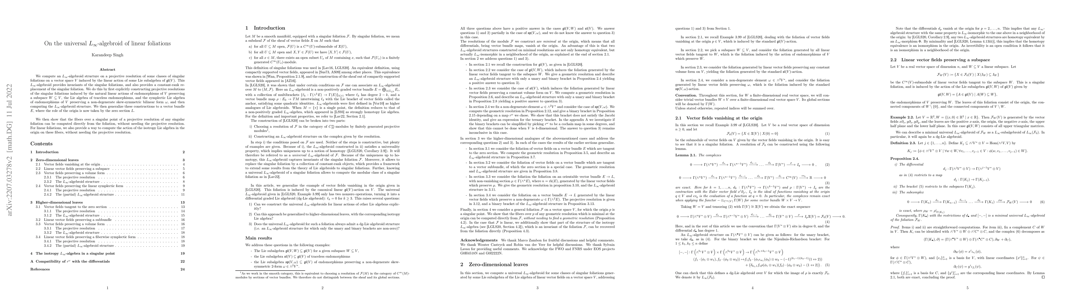 Thumbnail for On the universal $L_\infty$-algebroid of linear foliations