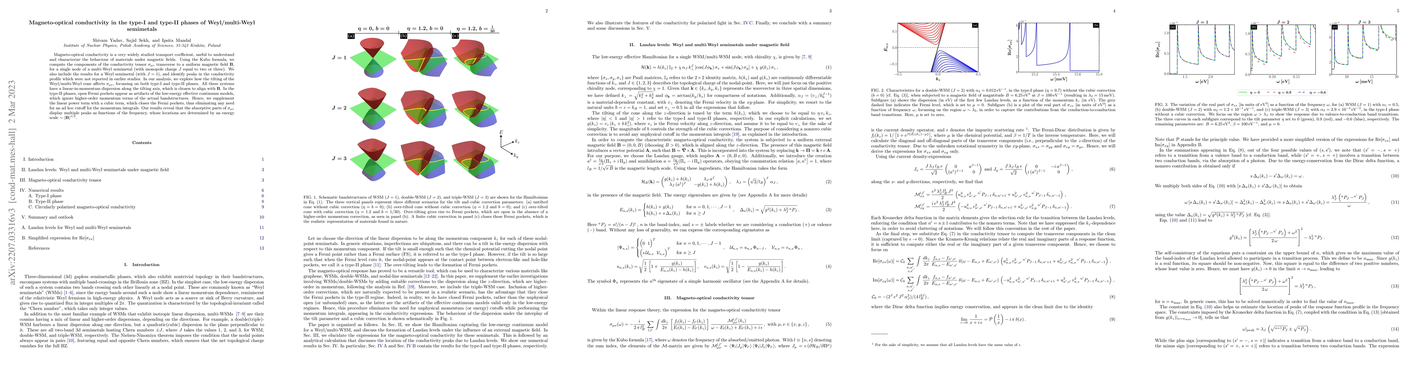 Thumbnail for Magneto-optical conductivity in the type-I and type-II phases of
  Weyl/multi-Weyl semimetals