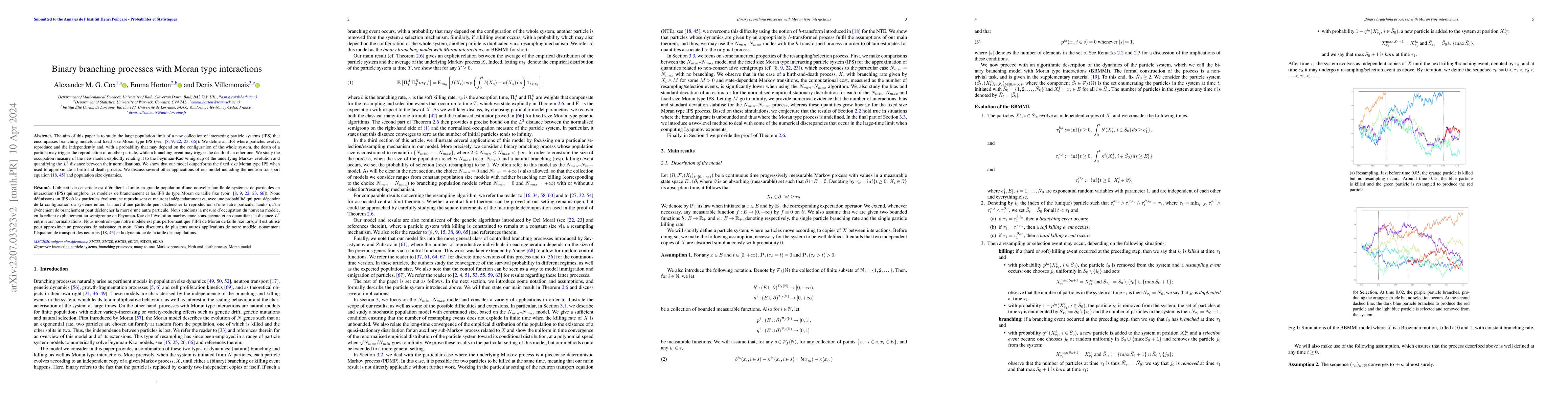 Thumbnail for Binary branching processes with Moran type interactions