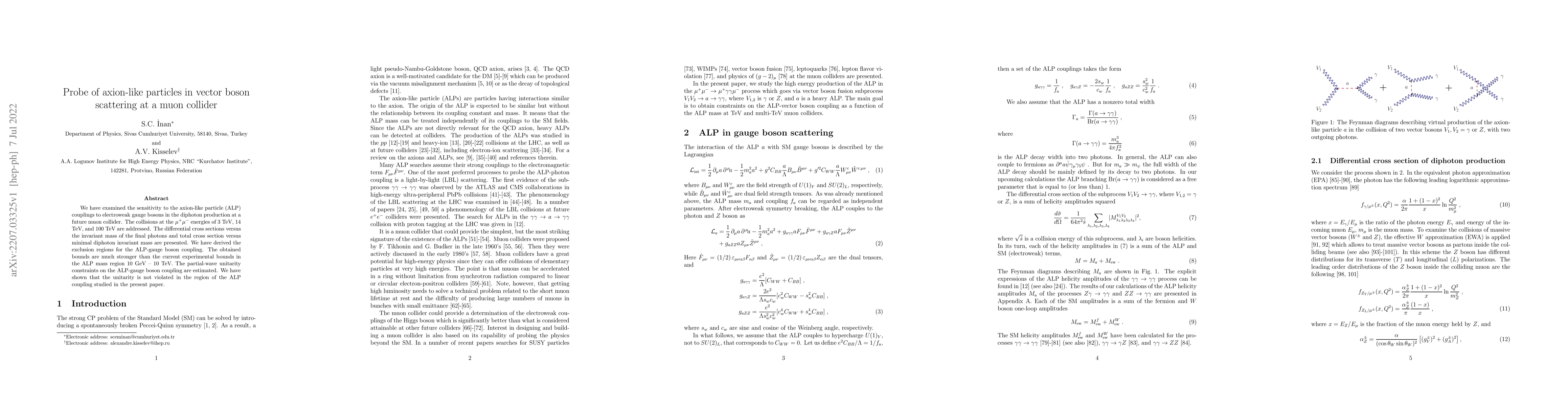 Thumbnail for Probe of axion-like particles in vector boson scattering at a muon
  collider