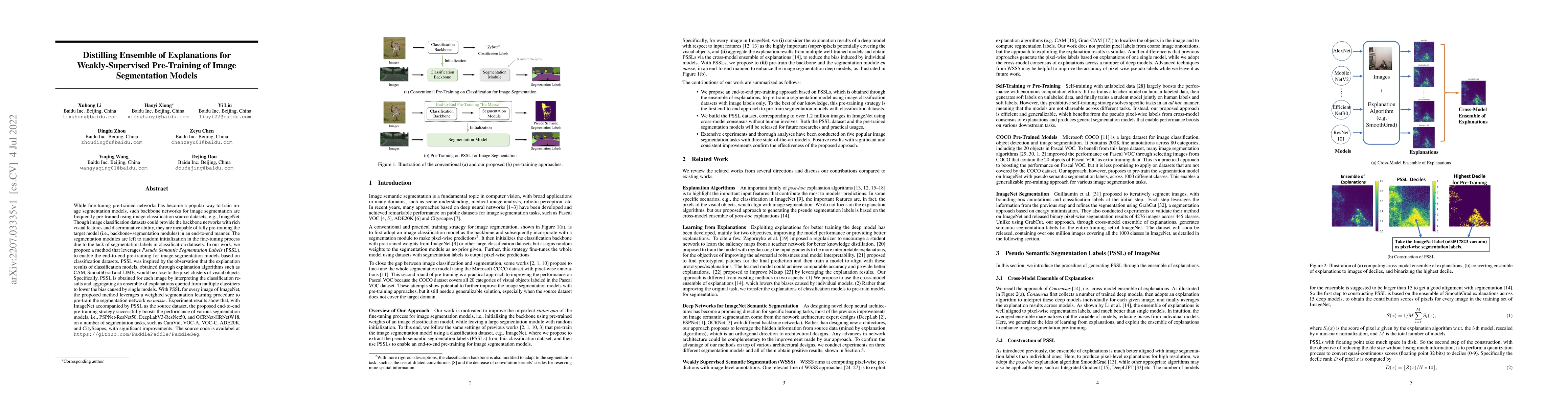 Thumbnail for Distilling Ensemble of Explanations for Weakly-Supervised Pre-Training
  of Image Segmentation Models