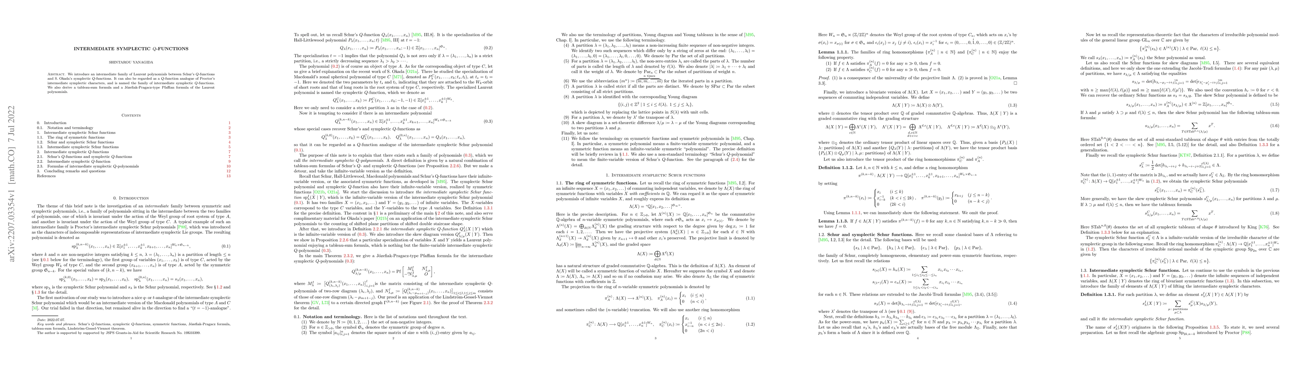 Thumbnail for Intermediate symplectic $Q$-functions