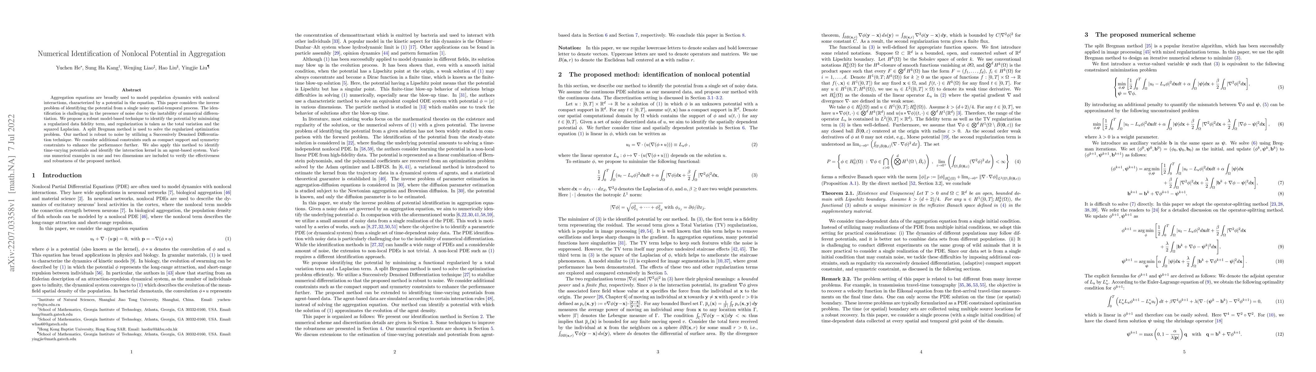 Thumbnail for Numerical Identification of Nonlocal Potential in Aggregation