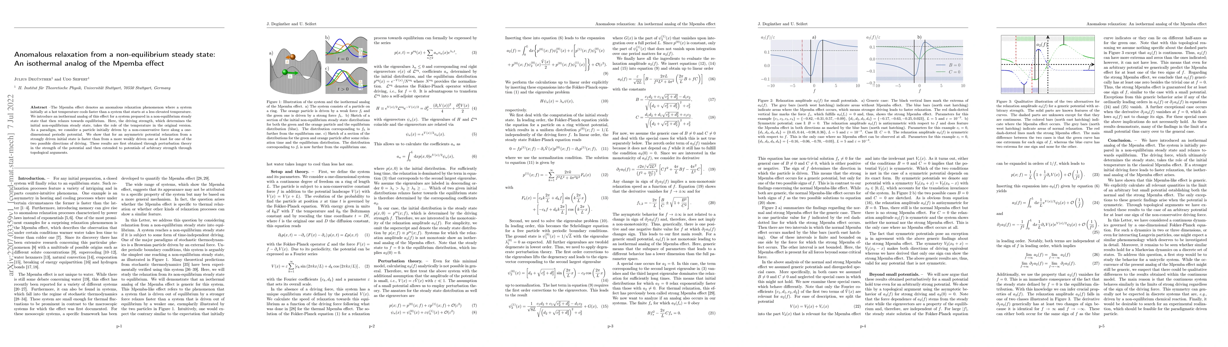 Thumbnail for Anomalous relaxation from a non-equilibrium steady state: An isothermal
  analog of the Mpemba effect