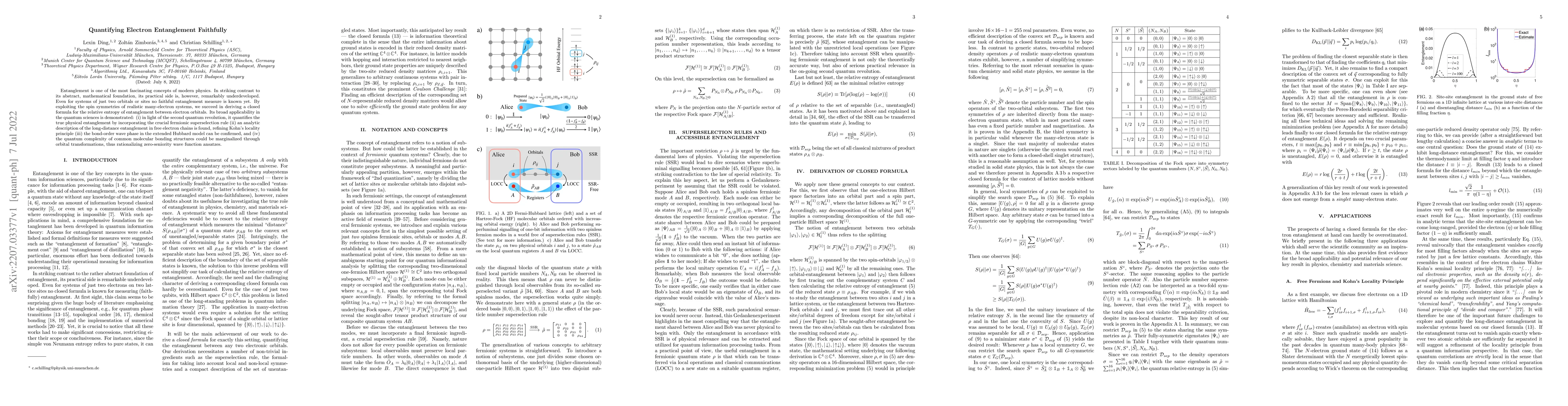 Thumbnail for Quantifying Electron Entanglement Faithfully