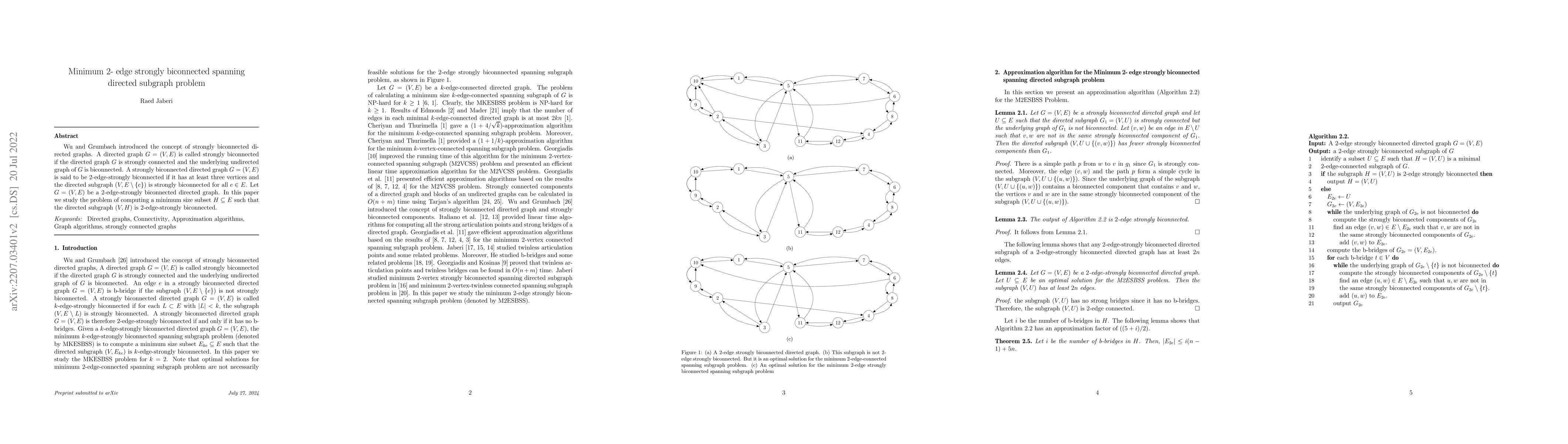 Thumbnail for Minimum $2$-edge strongly biconnected spanning directed subgraph problem
