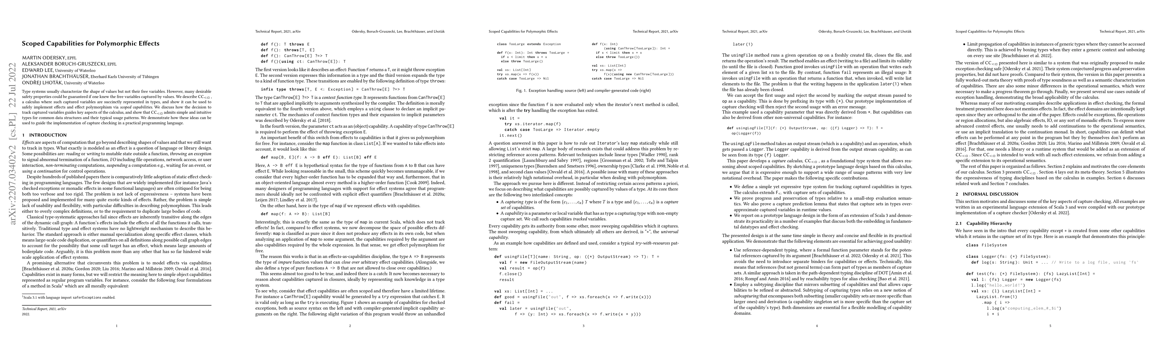 Thumbnail for Scoped Capabilities for Polymorphic Effects
