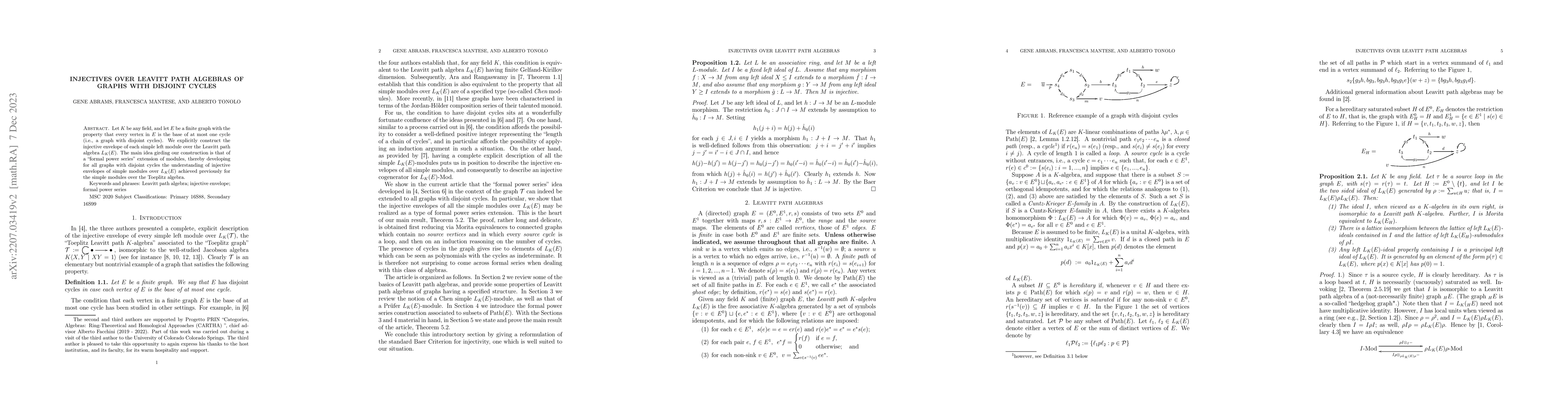 Thumbnail for Injectives over Leavitt path algebras of graphs with disjoint cycles