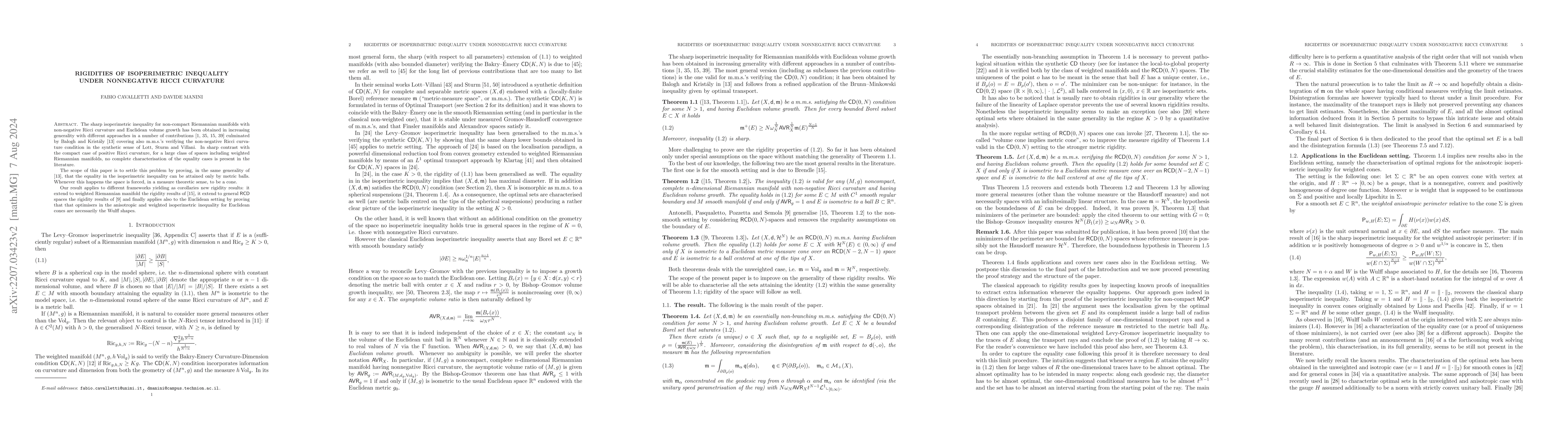 Thumbnail for Rigidities of Isoperimetric inequality under nonnegative Ricci curvature