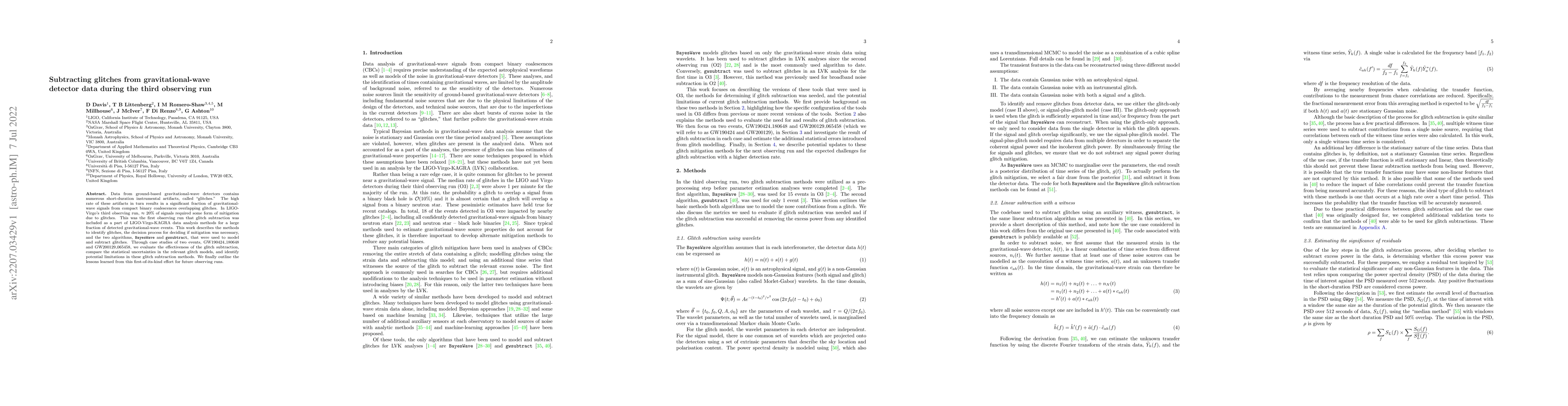 Thumbnail for Subtracting glitches from gravitational-wave detector data during the
  third observing run