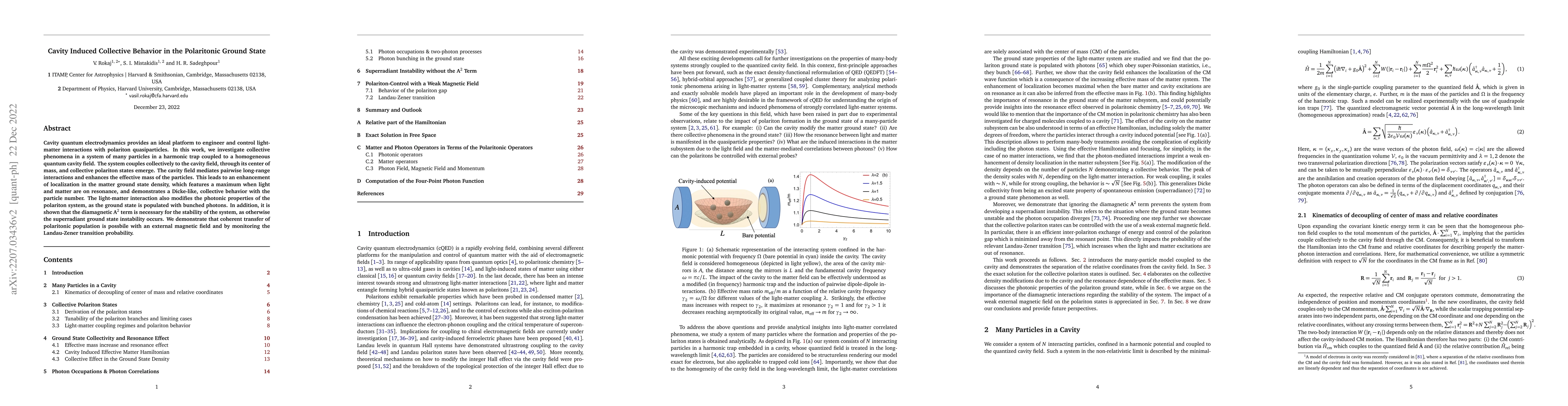 Thumbnail for Cavity Induced Collective Behavior in the Polaritonic Ground State