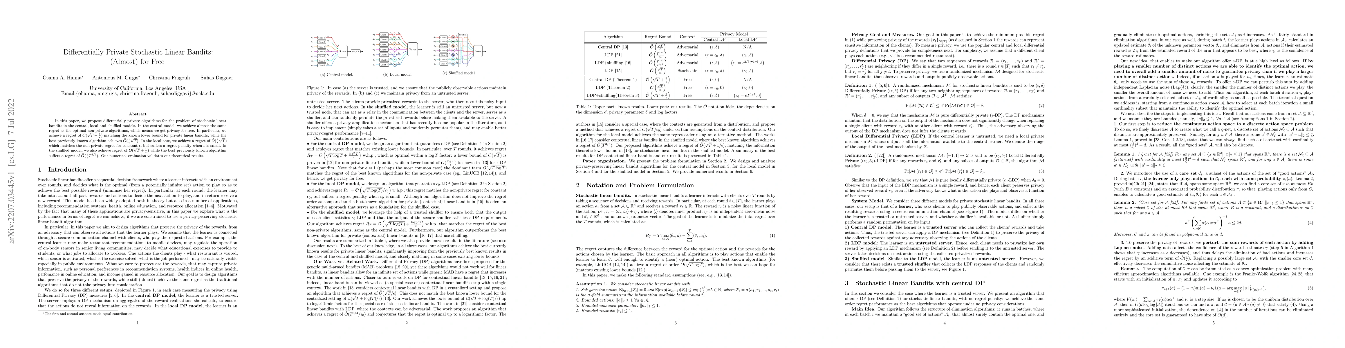 Thumbnail for Differentially Private Stochastic Linear Bandits: (Almost) for Free
