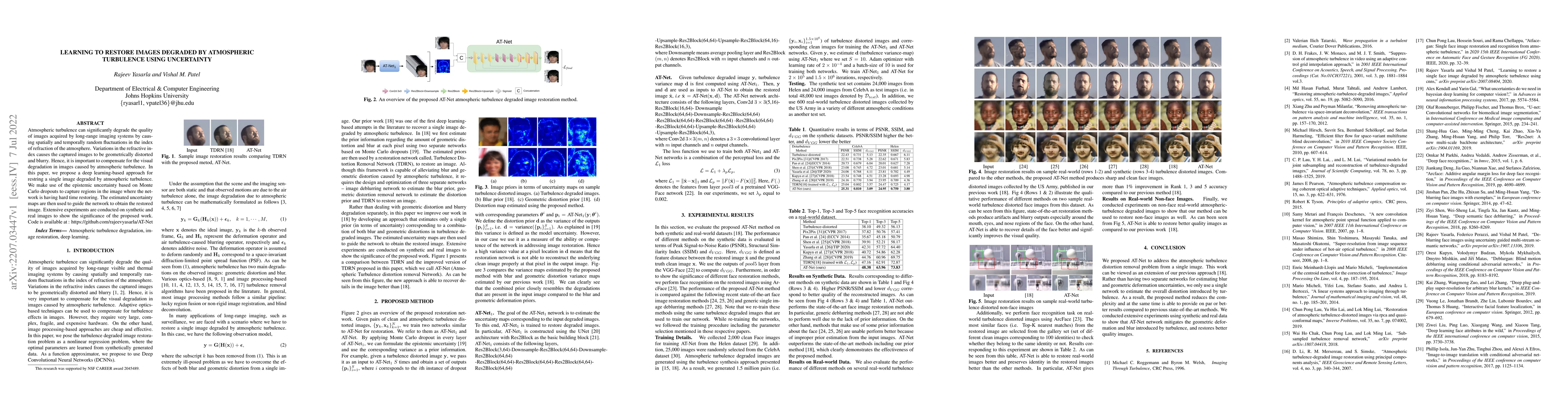 Thumbnail for Learning to restore images degraded by atmospheric turbulence using
  uncertainty
