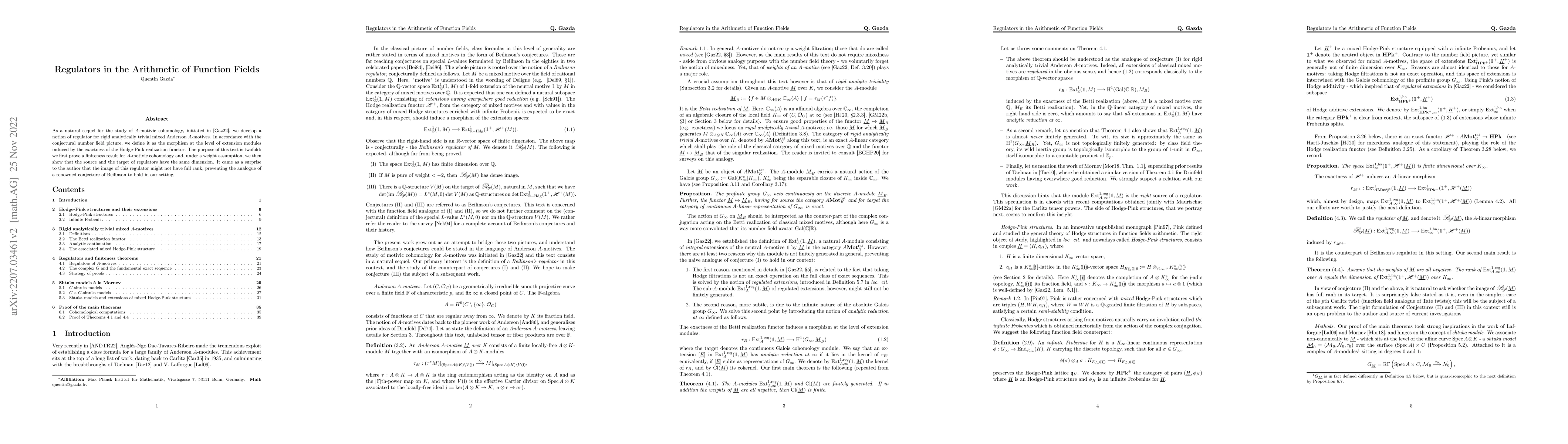 Thumbnail for Regulators in the Arithmetic of Function Fields