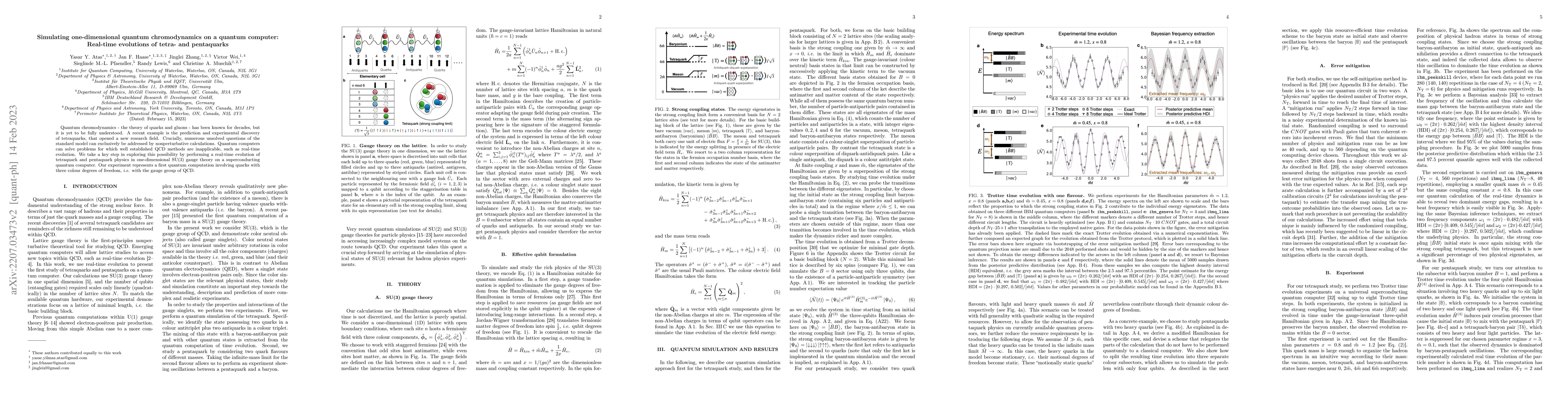 Thumbnail for Simulating one-dimensional quantum chromodynamics on a quantum computer:
  Real-time evolutions of tetra- and pentaquarks