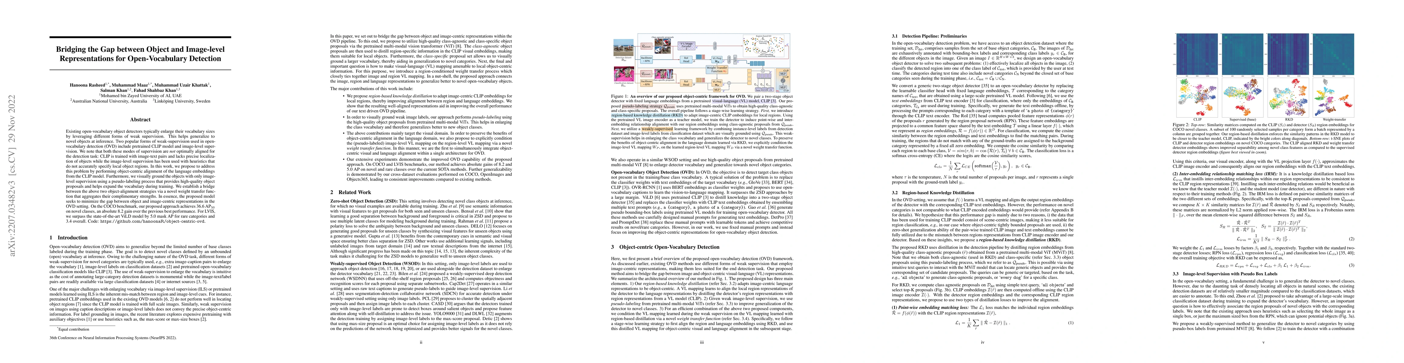 Thumbnail for Bridging the Gap between Object and Image-level Representations for
  Open-Vocabulary Detection