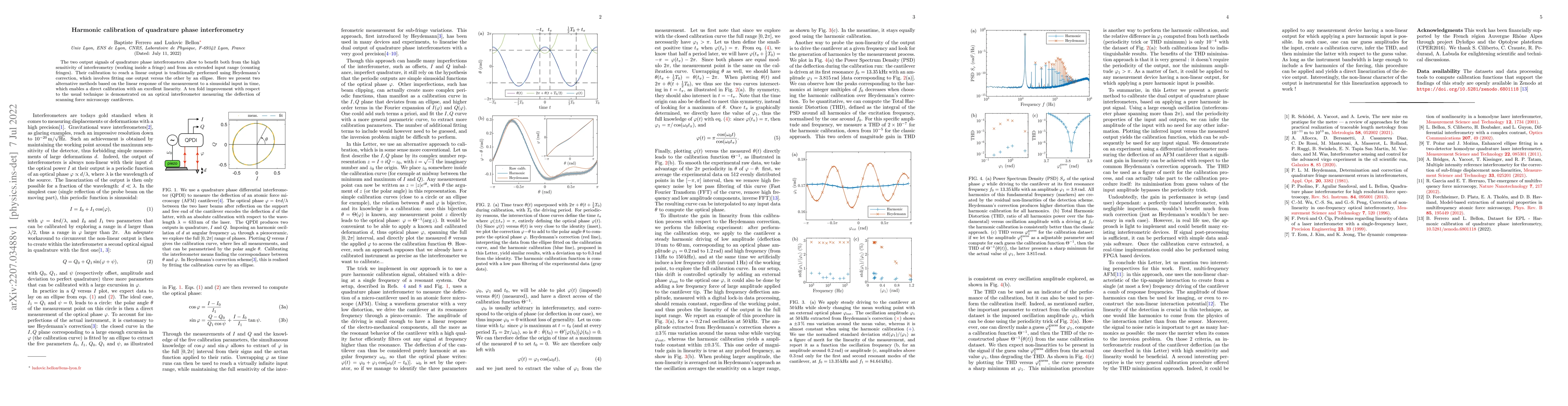 Thumbnail for Harmonic calibration of quadrature phase interferometry