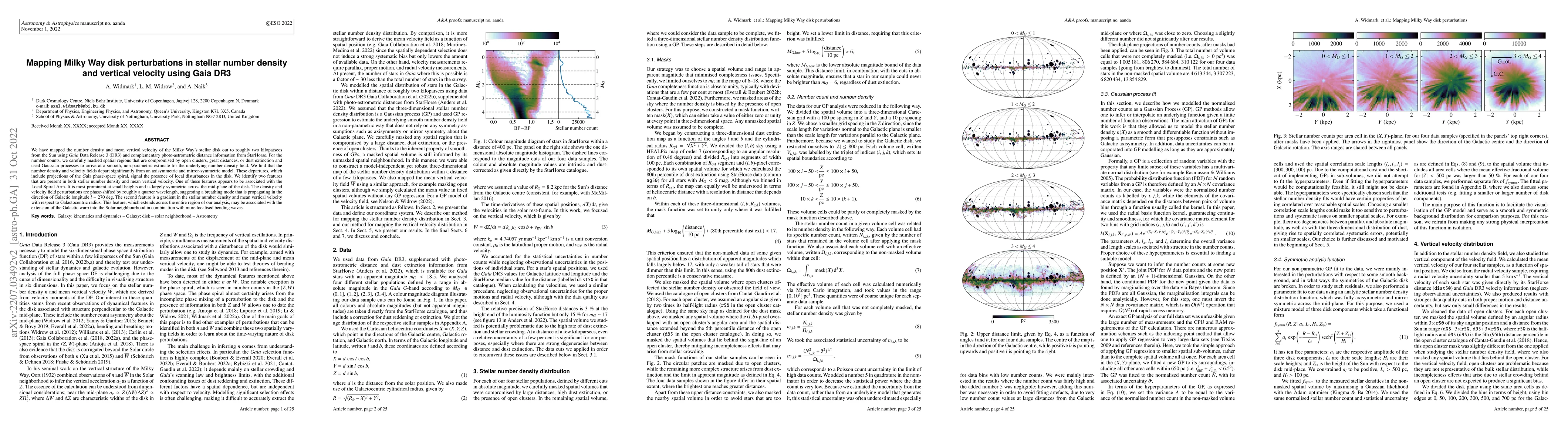 Thumbnail for Mapping Milky Way disk perturbations in stellar number density and
  vertical velocity using Gaia DR3