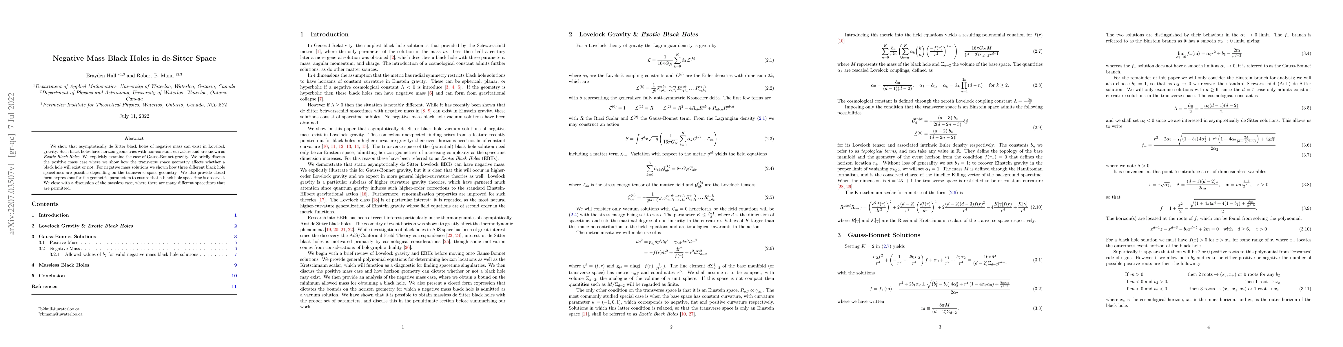 Thumbnail for Negative Mass Black Holes in de-Sitter Space