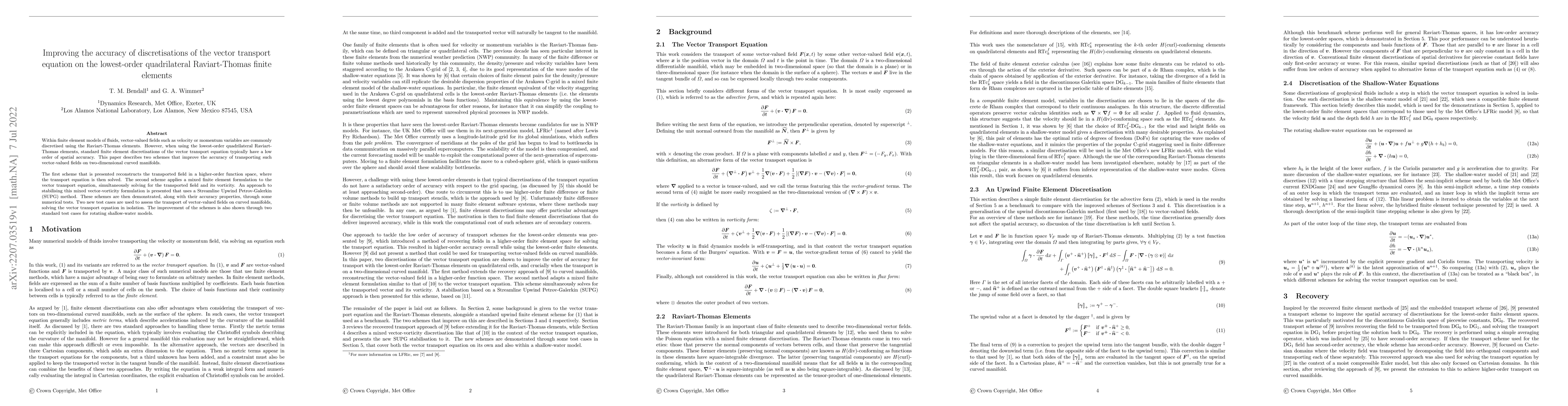 Thumbnail for Improving the accuracy of discretisations of the vector transport
  equation on the lowest-order quadrilateral Raviart-Thomas finite elements