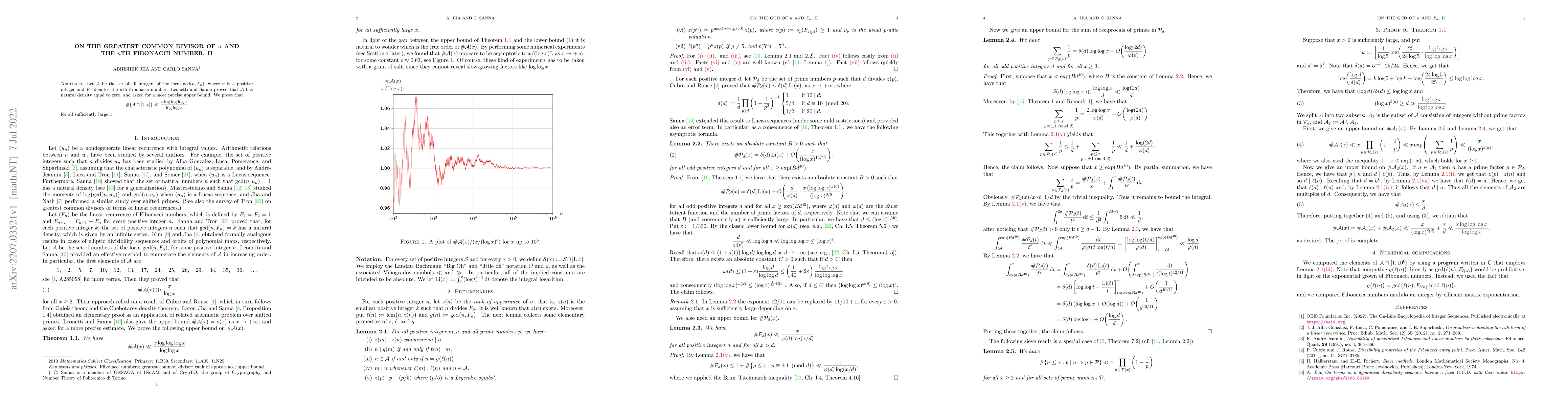 Thumbnail for On the greatest common divisor of $n$ and the $n$th Fibonacci number, II