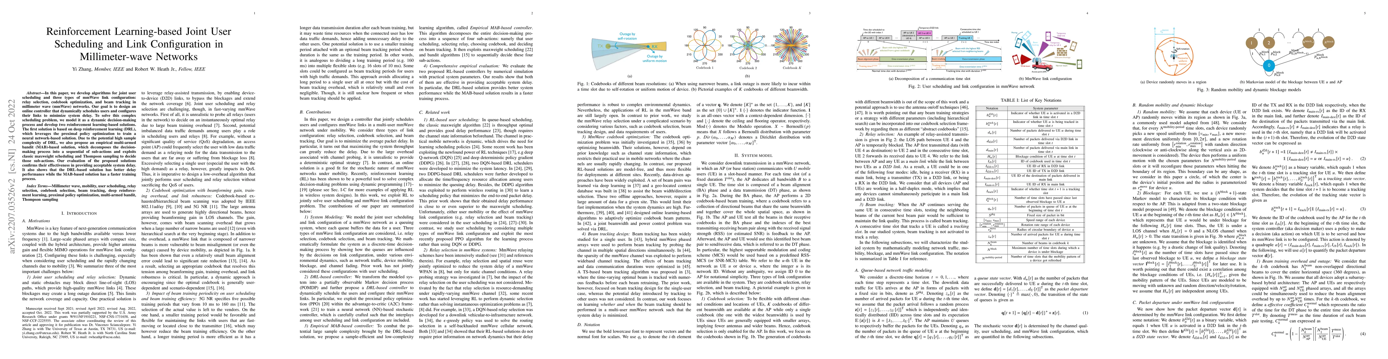 Thumbnail for Reinforcement Learning-based Joint User Scheduling and Link
  Configuration in Millimeter-wave Networks