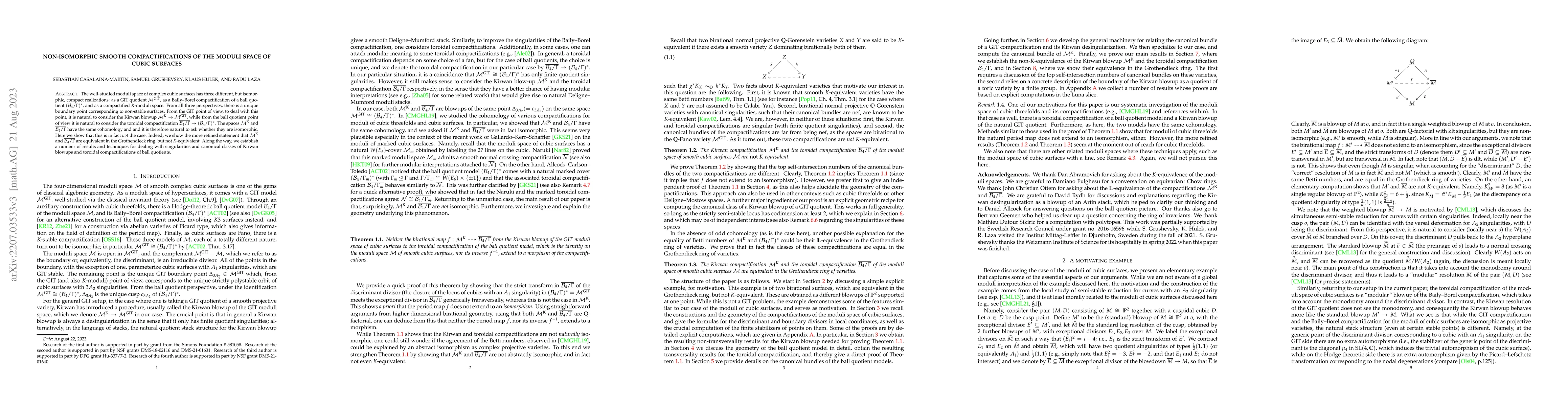 Thumbnail for Non-isomorphic smooth compactifications of the moduli space of cubic
  surfaces