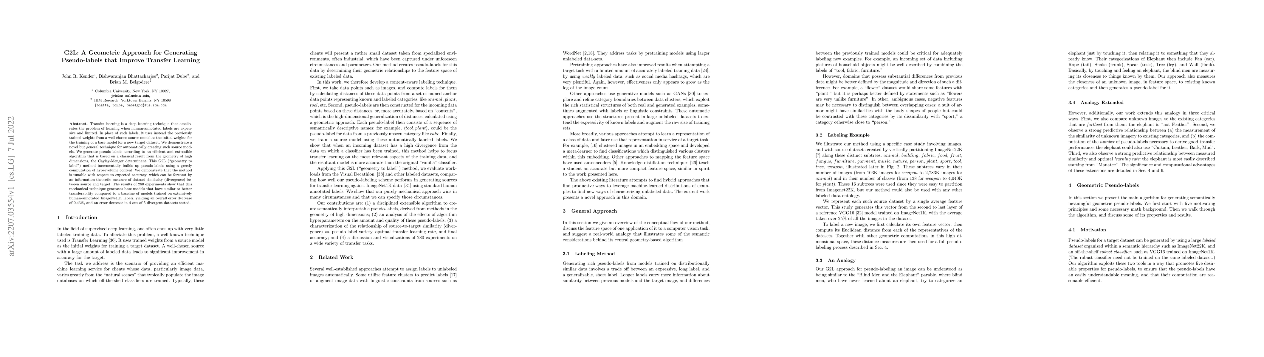 Thumbnail for G2L: A Geometric Approach for Generating Pseudo-labels that Improve
  Transfer Learning