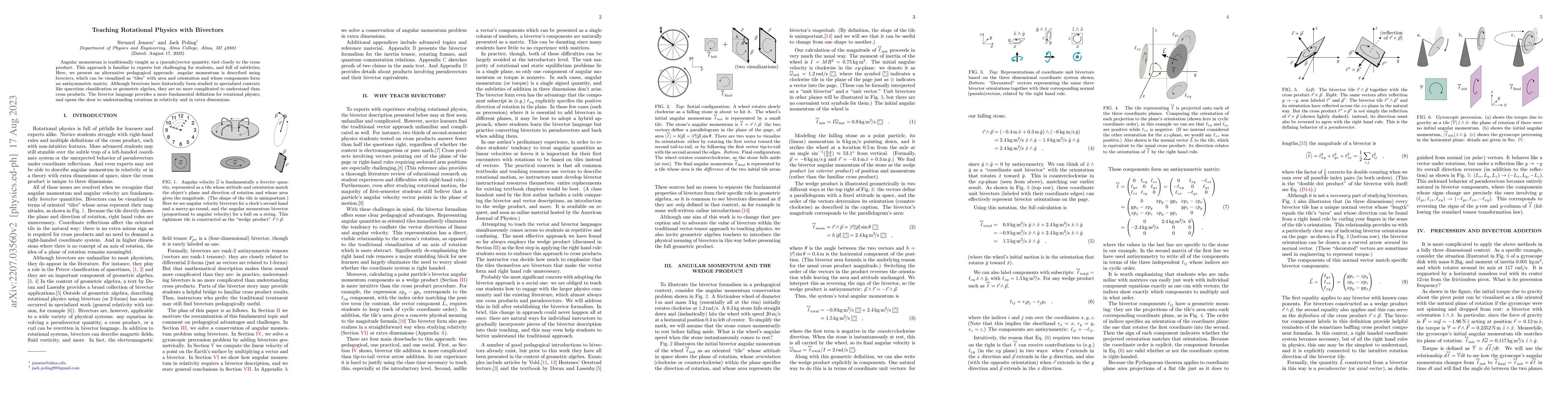 Thumbnail for Teaching Rotational Physics with Bivectors