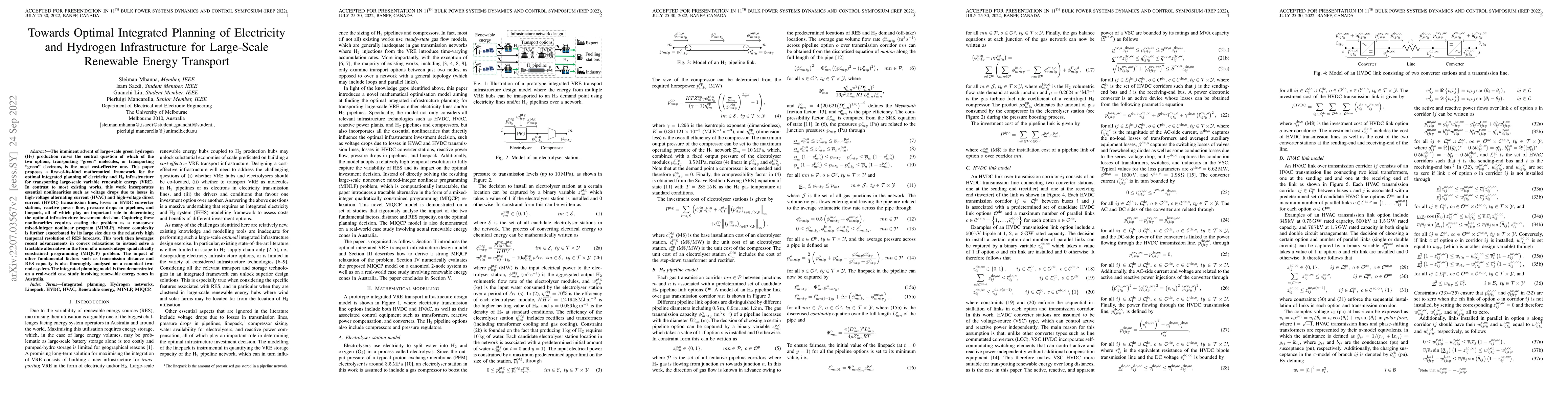 Thumbnail for Towards Optimal Integrated Planning of Electricity and Hydrogen
  Infrastructure for Large-Scale Renewable Energy Transport