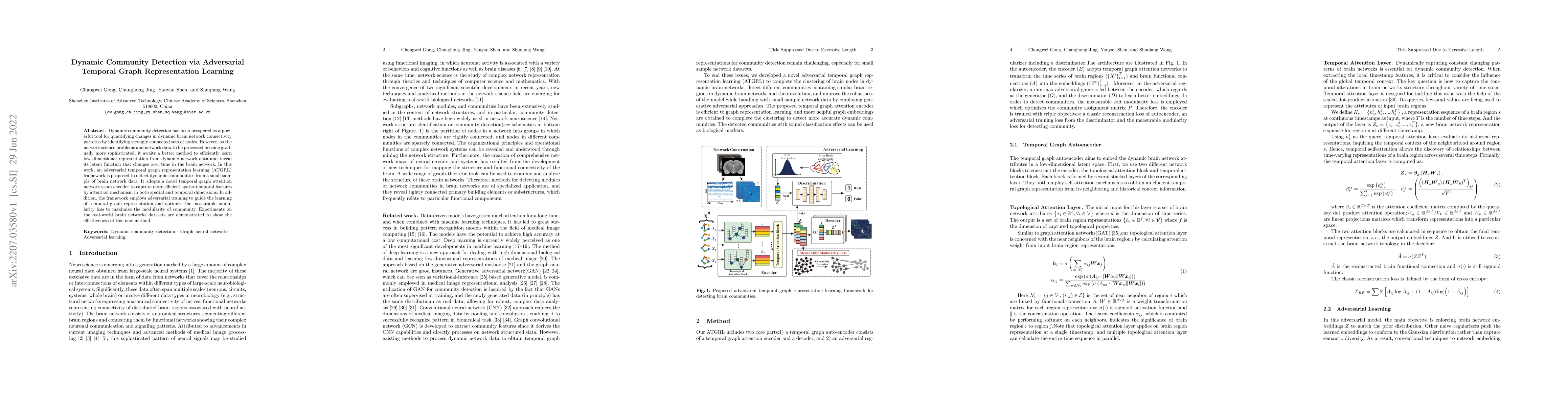 Thumbnail for Dynamic Community Detection via Adversarial Temporal Graph
  Representation Learning