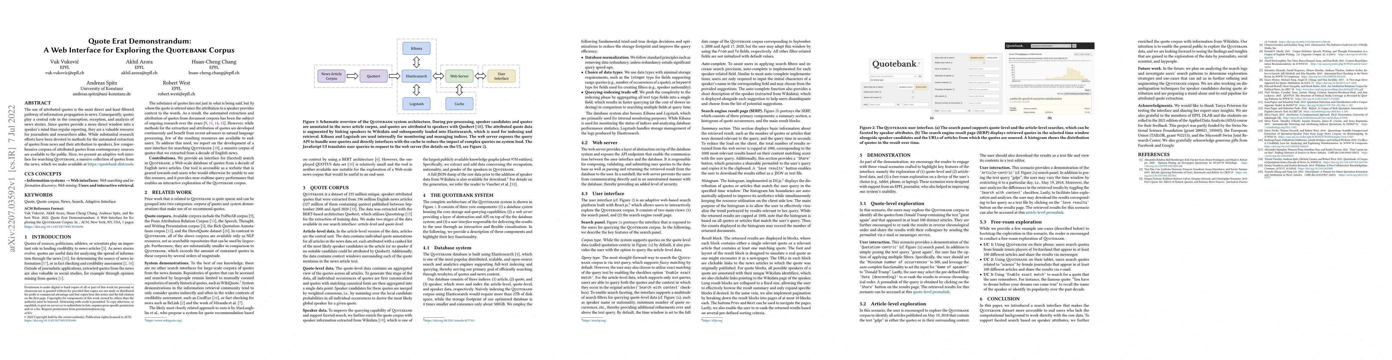 Thumbnail for Quote Erat Demonstrandum: A Web Interface for Exploring the Quotebank
  Corpus