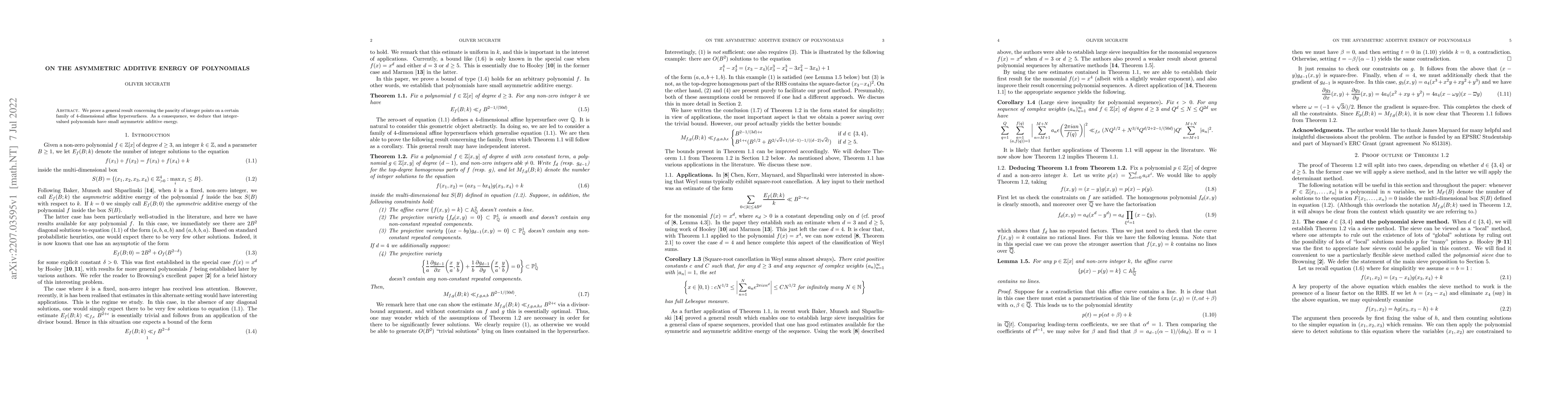 Thumbnail for On the asymmetric additive energy of polynomials