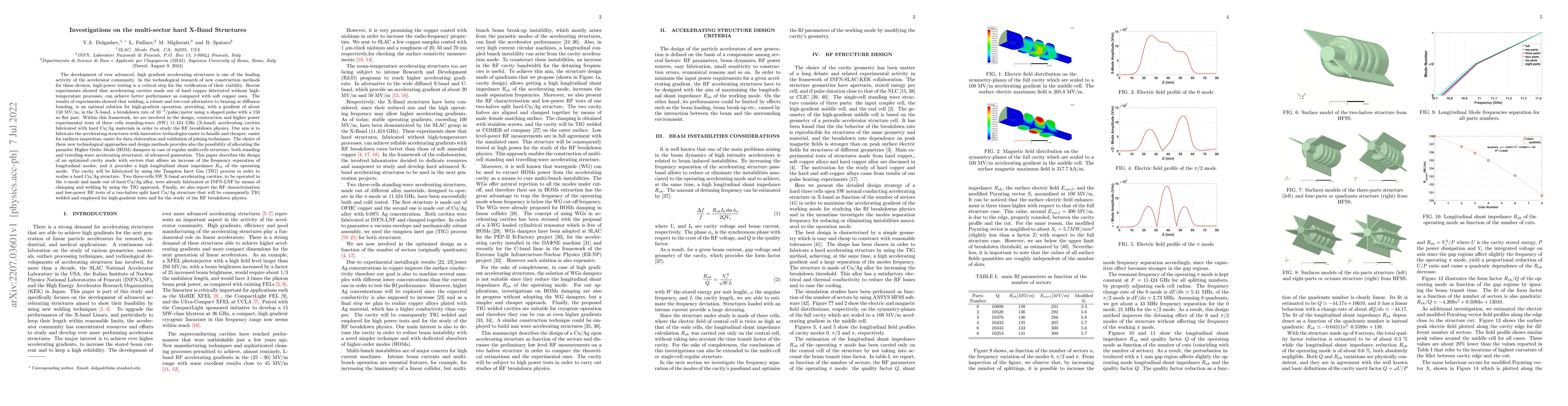 Thumbnail for Investigations on the multi-sector hard X-Band Structures