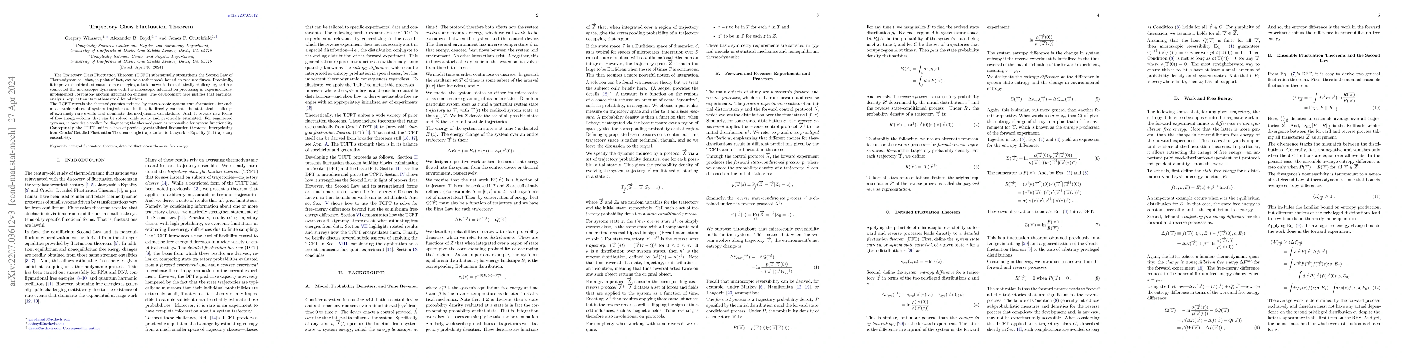 Thumbnail for Trajectory Class Fluctuation Theorem