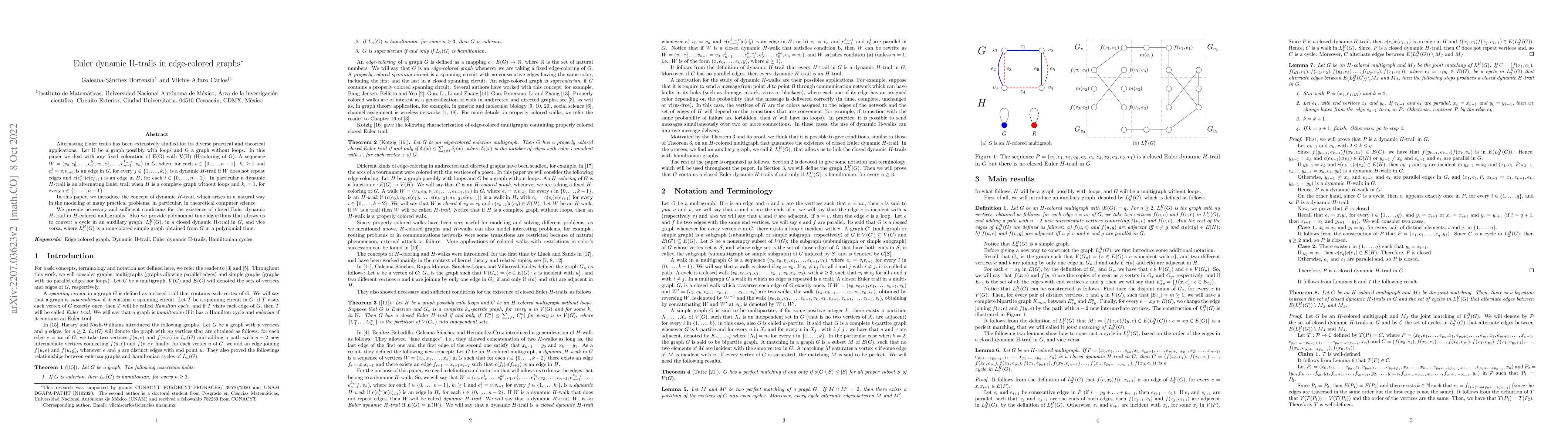Thumbnail for Euler dynamic H-trails in edge-colored graphs