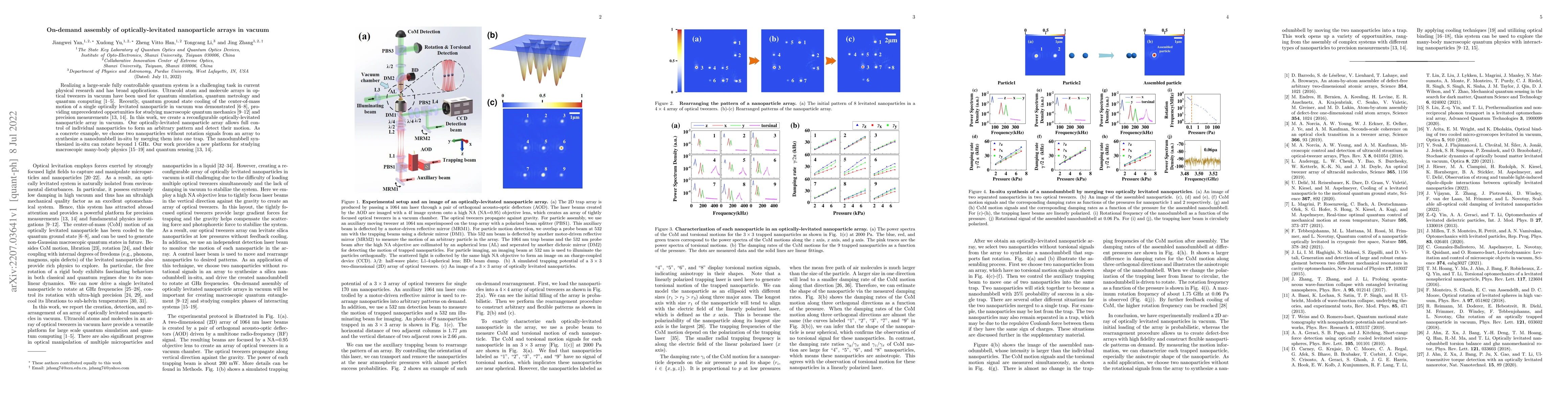Thumbnail for On-demand assembly of optically-levitated nanoparticle arrays in vacuum