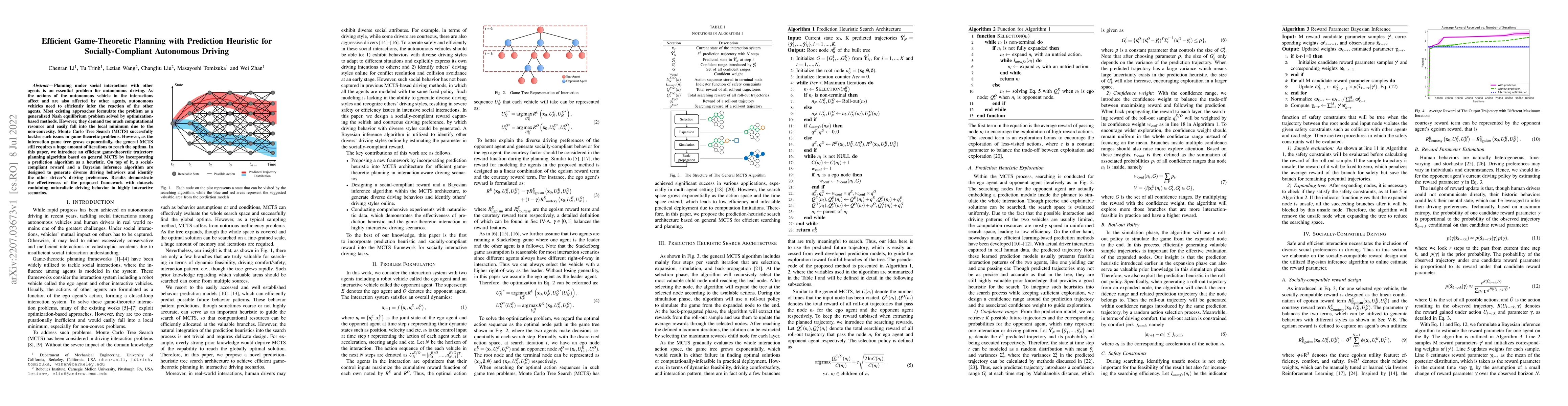 Thumbnail for Efficient Game-Theoretic Planning with Prediction Heuristic for
  Socially-Compliant Autonomous Driving