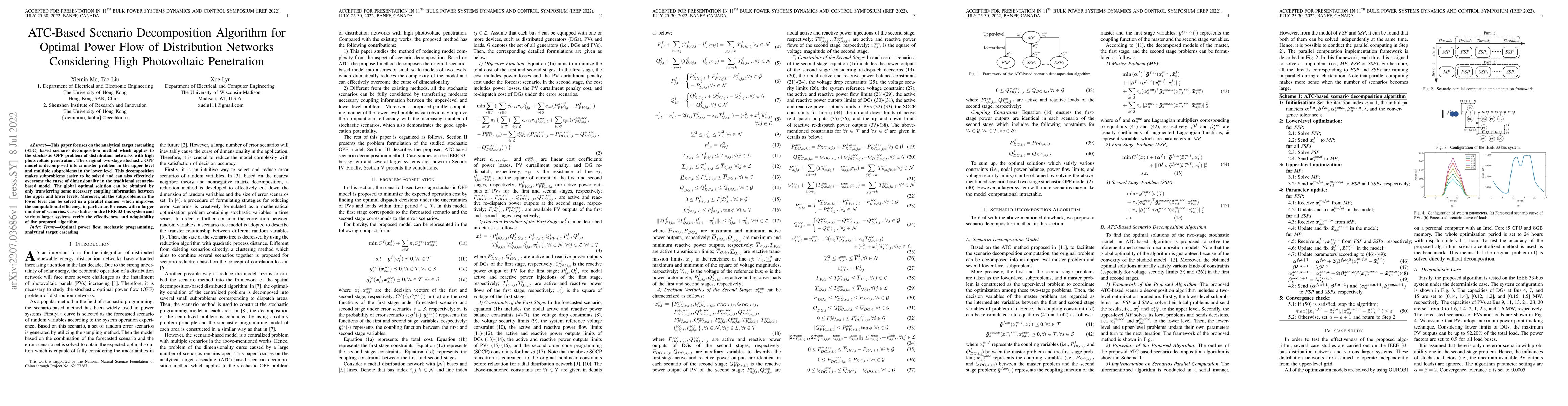 Thumbnail for ATC-Based Scenario Decomposition Algorithm for Optimal Power Flow of
  Distribution Networks Considering High Photovoltaic Penetration