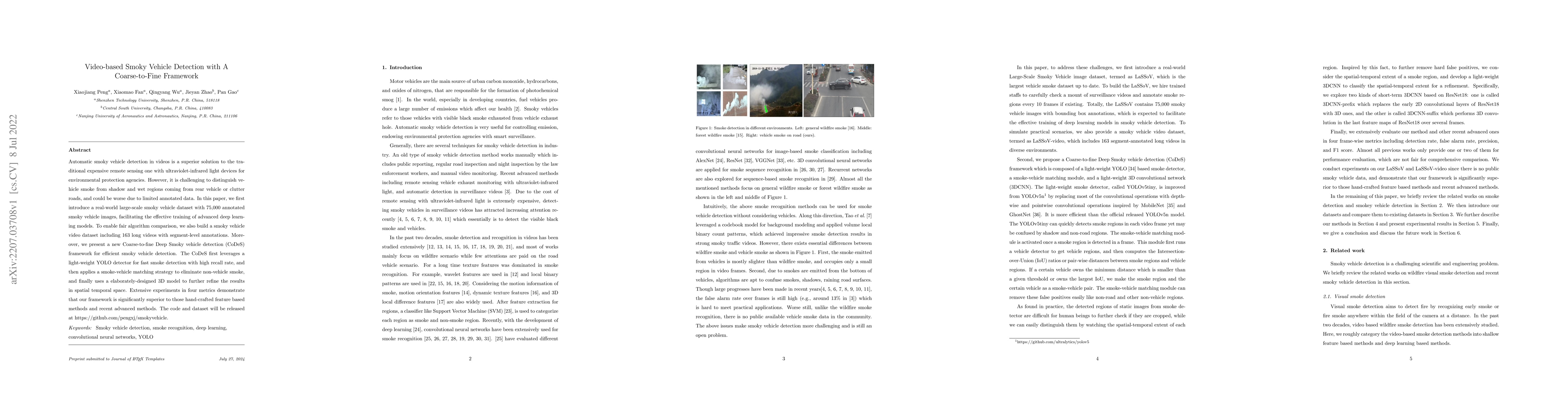 Thumbnail for Video-based Smoky Vehicle Detection with A Coarse-to-Fine Framework