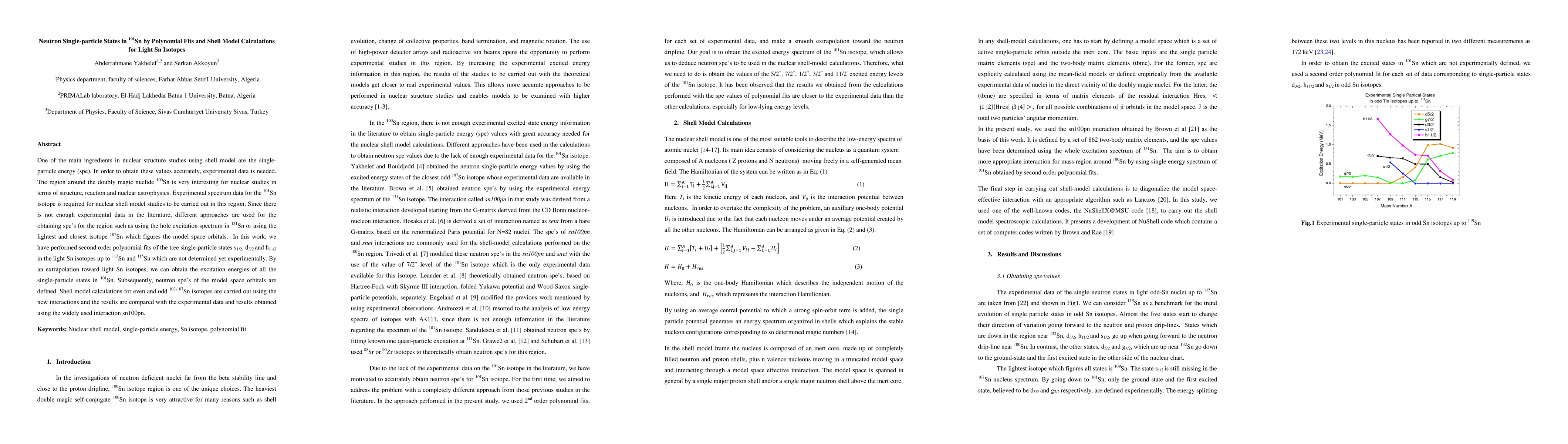 Thumbnail for Neutron Single-particle States in 101Sn by Polynomial Fits and Shell
  Model Calculations for Light Sn Isotopes