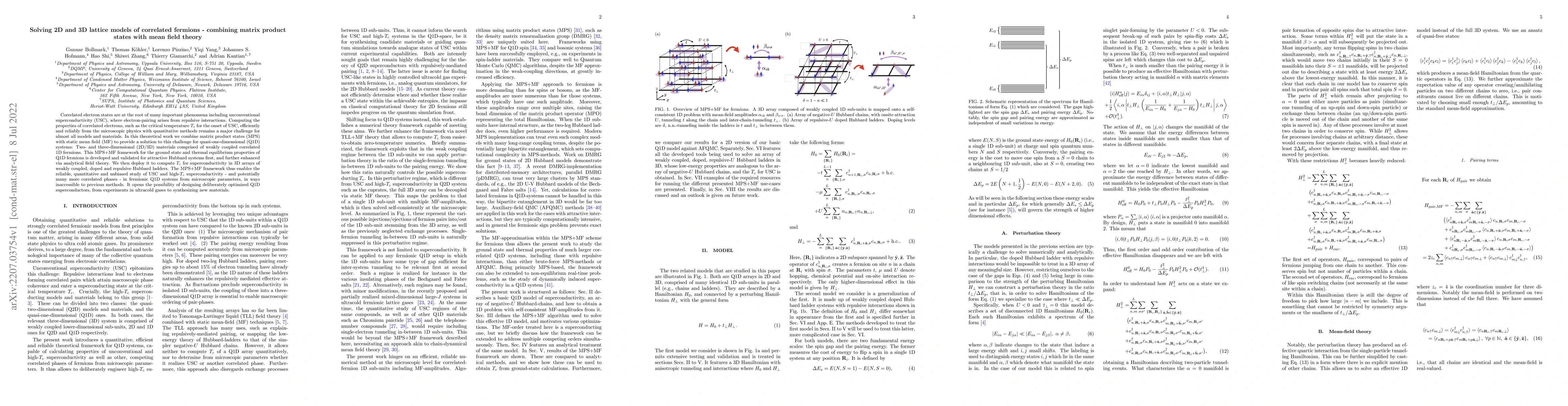Thumbnail for Solving 2D and 3D lattice models of correlated fermions -- combining
  matrix product states with mean field theory