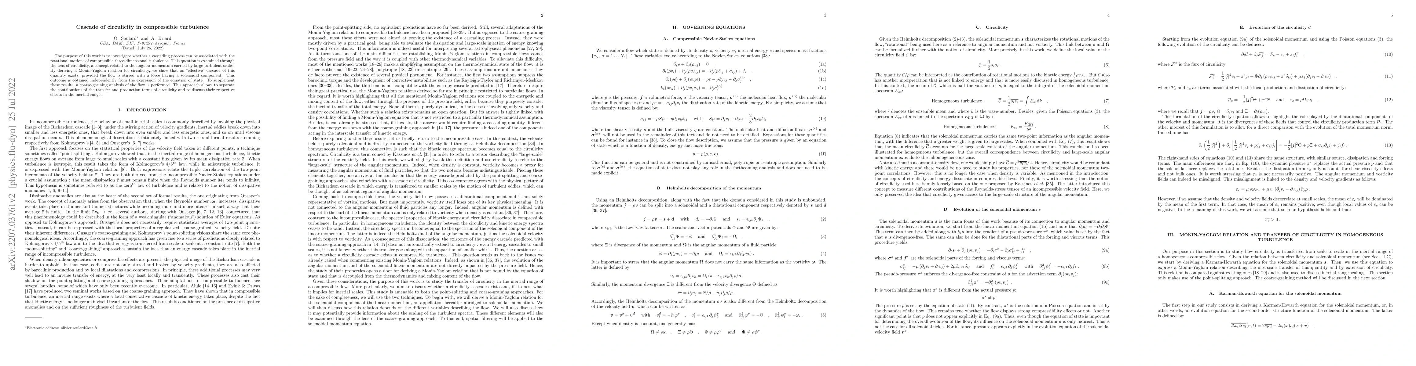 Thumbnail for Cascade of circulicity in compressible turbulence
