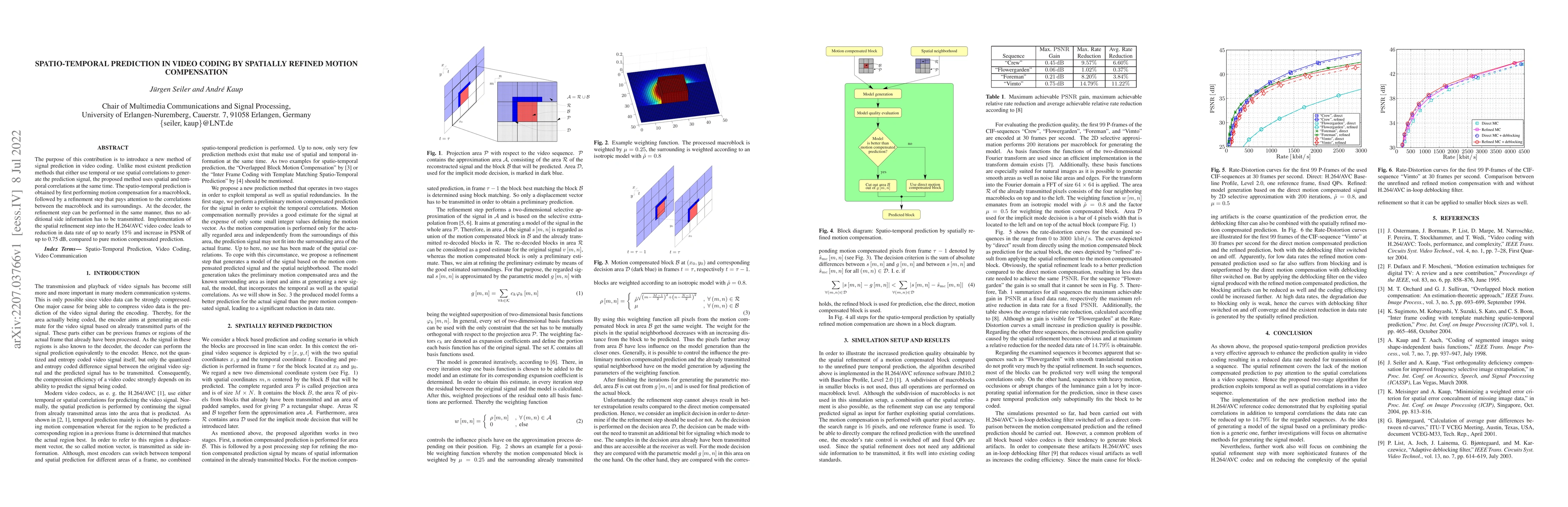 Thumbnail for Spatio-temporal prediction in video coding by spatially refined motion
  compensation