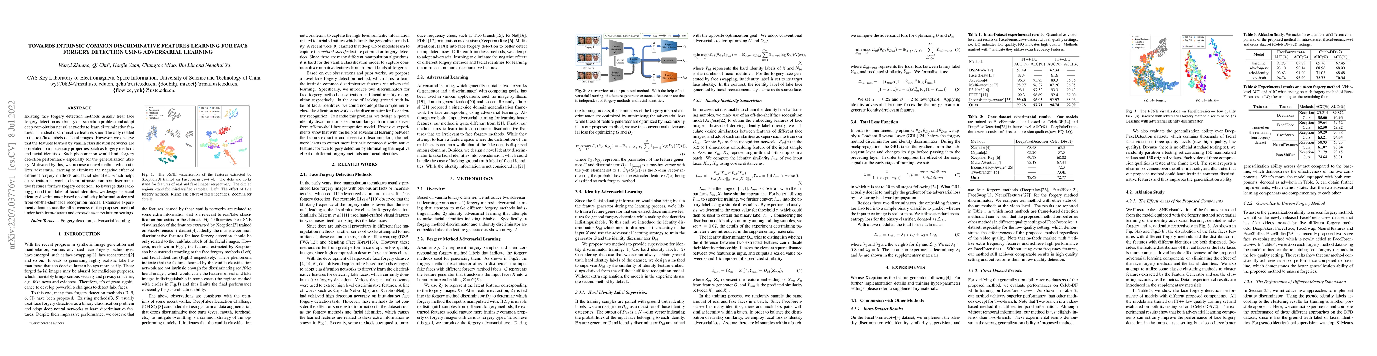 Thumbnail for Towards Intrinsic Common Discriminative Features Learning for Face
  Forgery Detection using Adversarial Learning