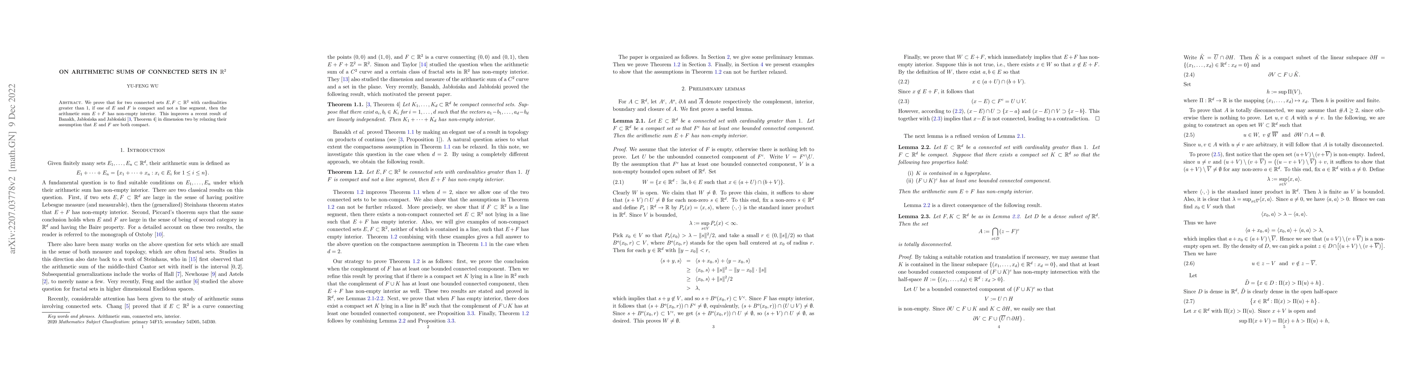 Thumbnail for On arithmetic sums of connected sets in $\mathbb{R}^2$