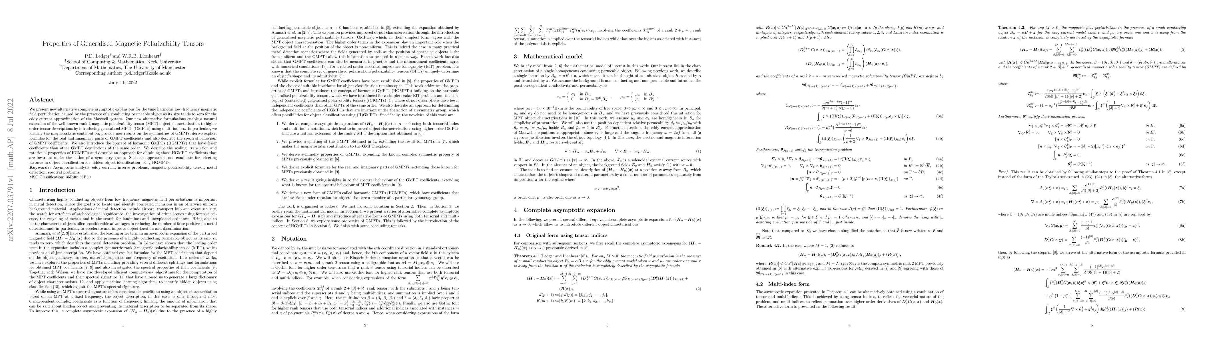 Thumbnail for Properties of Generalised Magnetic Polarizability Tensors