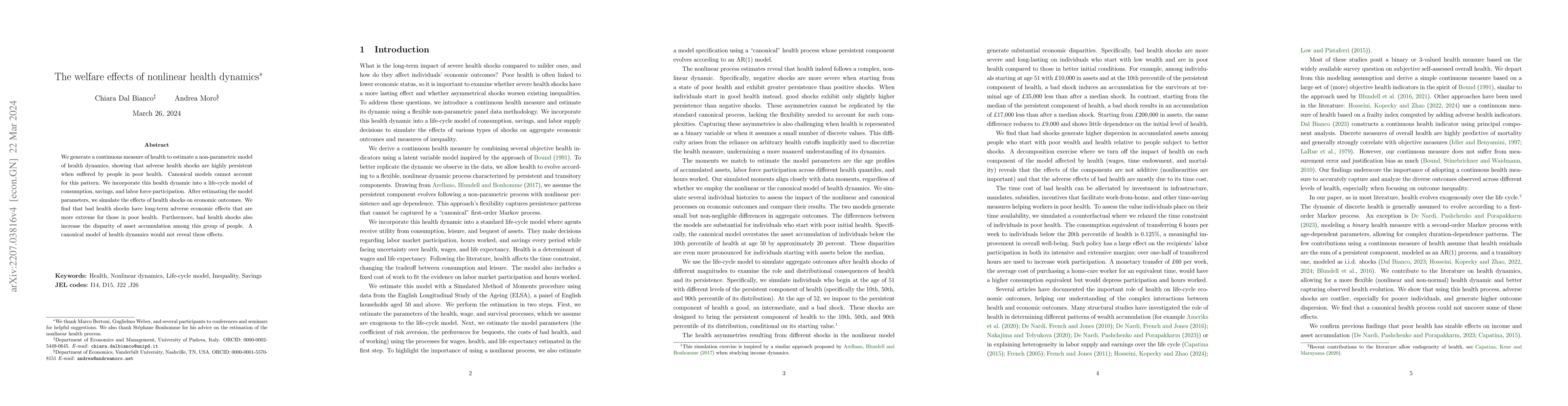 Thumbnail for The welfare effects of nonlinear health dynamics