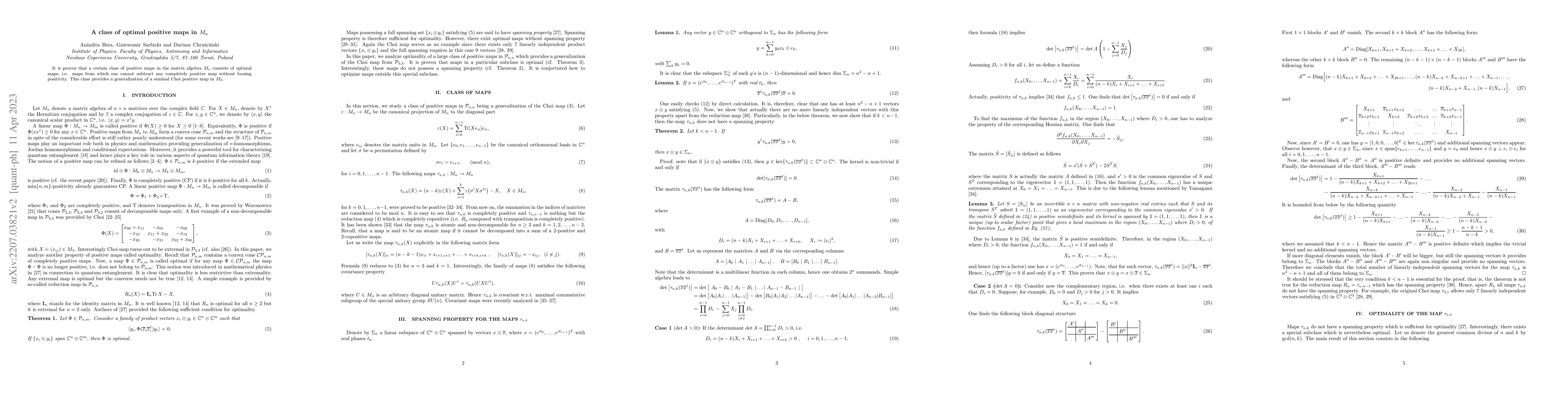 Thumbnail for A class of optimal positive maps in $M_n$